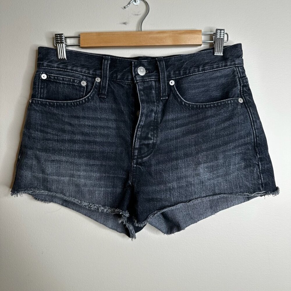 Madewell Relaxed Denim Shorts Womens Size‎ 26 Black Calverley Wash Cutoff Jean